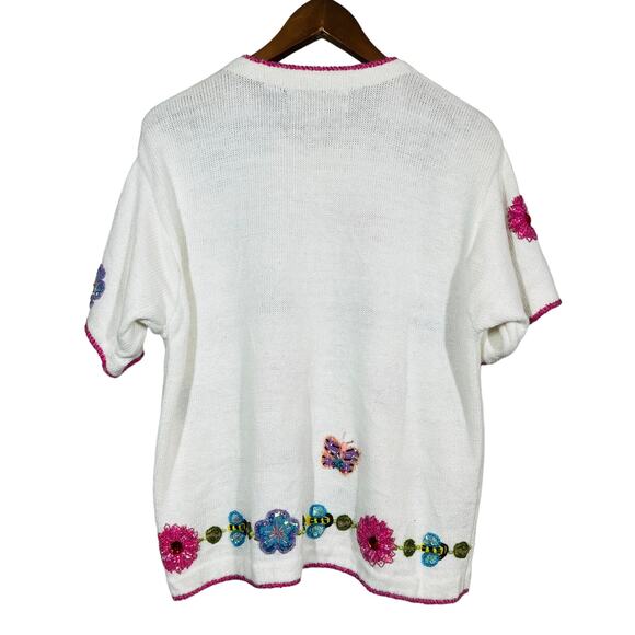 Vintage Christopher Radko x Bellepointe Cardigan Sweater Spring Butterfly - L - Picture 3 of 11